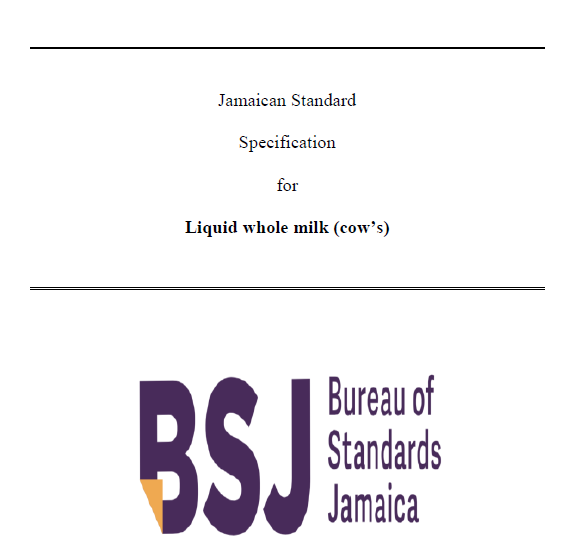 JS 171: 2018 Liquid whole milk (cow’s)