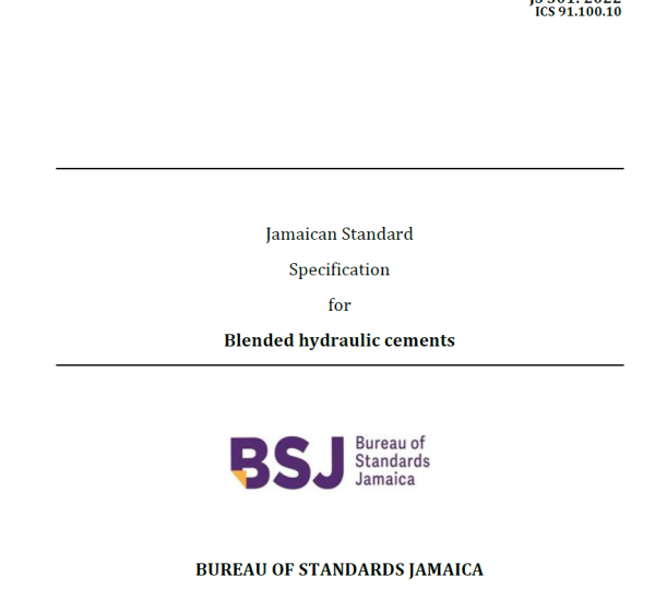 JS 301: 2022 Blended hydraulic cements