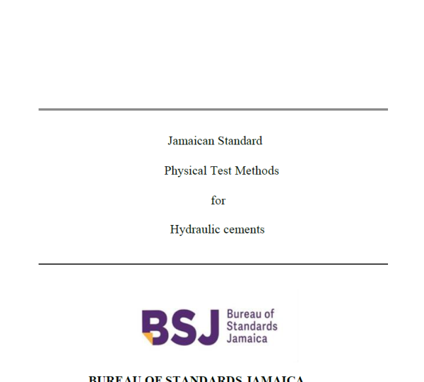 JS 303: 2018 Physical test methods for hydraulic cements