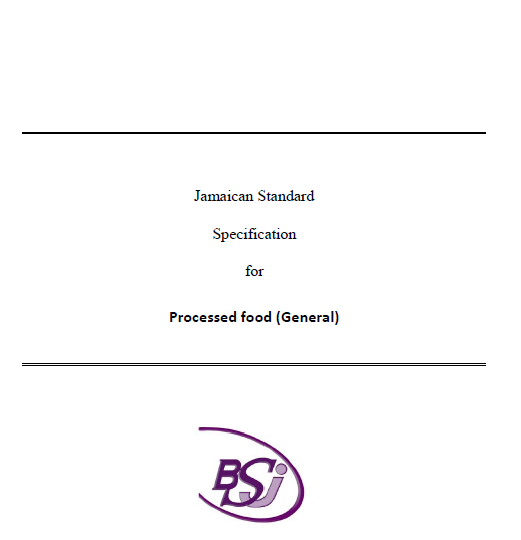 JS 36 1991 – Jamaican Standard Specification for Processed Food (General)