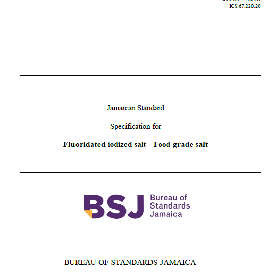 JS 87: 2018 Fluoridated iodized salt – Food grade salt