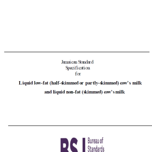 JS 174: 2018 Liquid low fat (half skimmed or partly skimmed) cow’s milk and liquid non-fat (skimmed) cow's milk