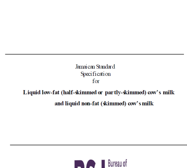 JS 174: 2018 Liquid low fat (half skimmed or partly skimmed) cow’s milk and liquid non-fat (skimmed) cow’s milk