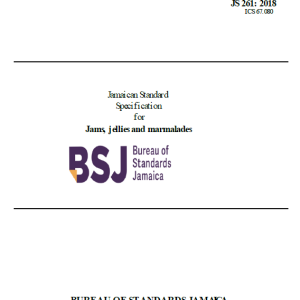 JS 261: 2018 Jams, Jellies and marmalade