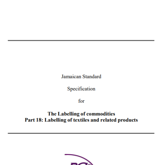 JS 1: Part 18: 1999 (2017) – The labelling of commodities. Part 18: The labelling of textiles and related products