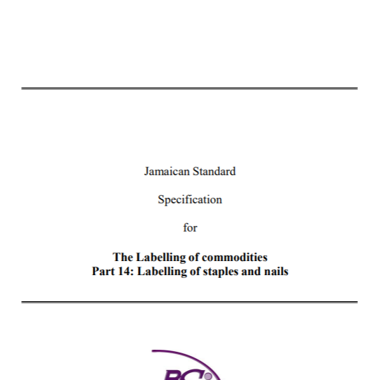 JS 1: Part 14: 1992 (2017)  – The labelling of commodities. Part 14: The labelling of staples and nails (previously Labelling of fasteners)