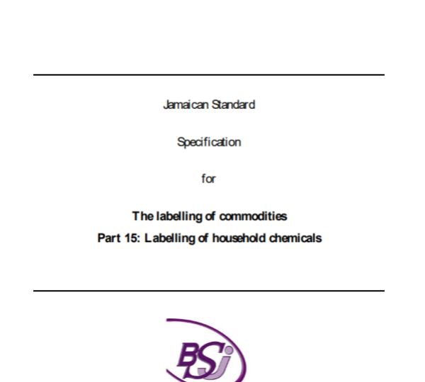 JS 1: Part 15: 1992  – The labelling of commodities. Part 15: The labelling of household chemicals