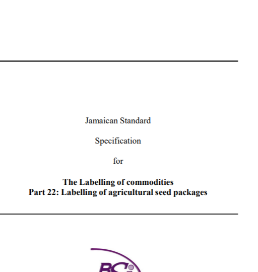 JS 1: Part 22: 1989 (2017) – The labelling of commodities. Part 22: The labelling of agricultural seed packages