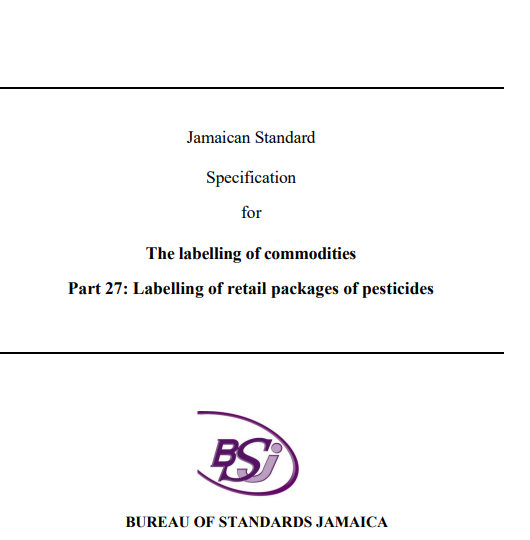 JS 1: Part 27: 2016 – The labelling of commodities. Part 27: The labelling of retail packages of pesticides