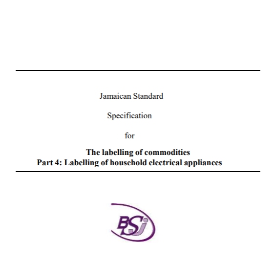 JS 1: Part 4: 2016 – The labelling of commodities. Part 4: The labelling of household electrical appliances