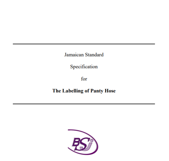 JS 1: Part 6: 1977 (2017) – The labelling of commodities. Part 6: The labelling of panty hose