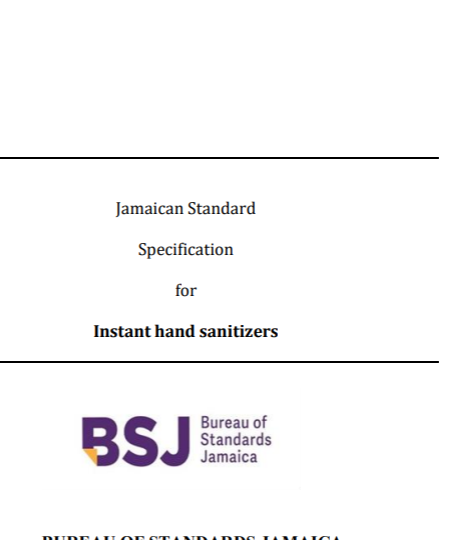 JS 351: 2020  -  Jamaican Standard Specification for Instant hand sanitizers