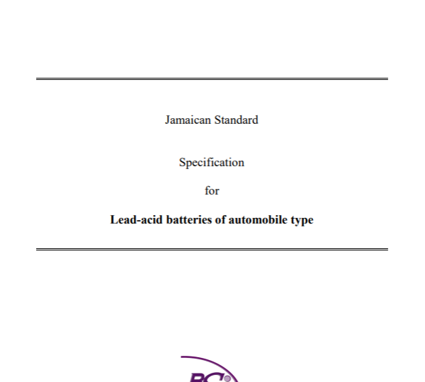 JS 22: 2014 – Lead-acid batteries of the automobile type