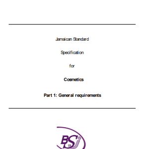 JS 170: Part 1: 1989 - Cosmetics. Part 1: General requirements